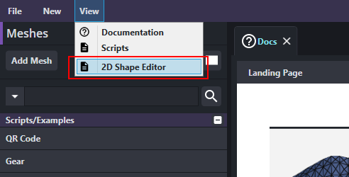Open 2D Editor