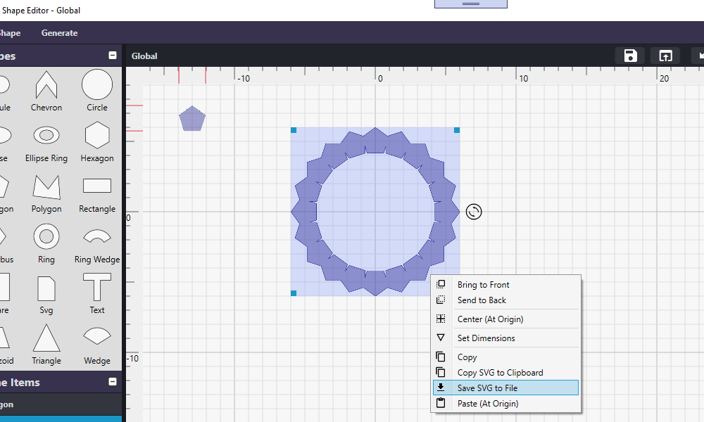 Save Items to SVG